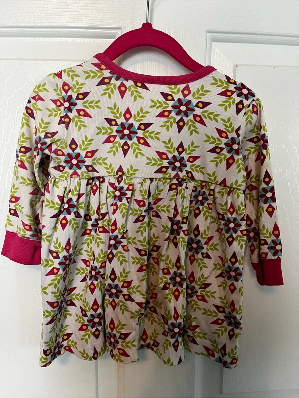 Hanna Andersson Pink-Trim Floral Star Knit Dress